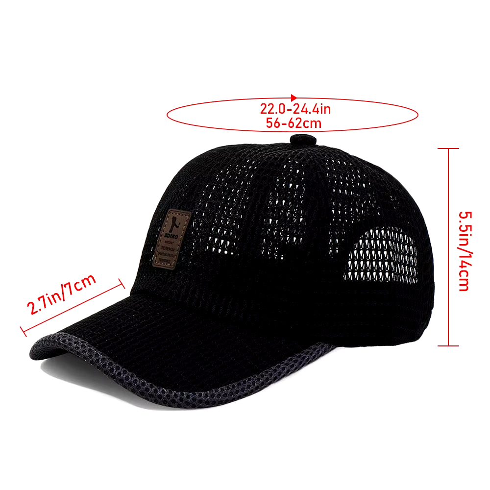 Men Women Quick-Dry Sports Baseball Cap Snapback Sunhat Mesh Patchwork Outdoor Hiking Running Hip Hop Baseball Hats Casquette