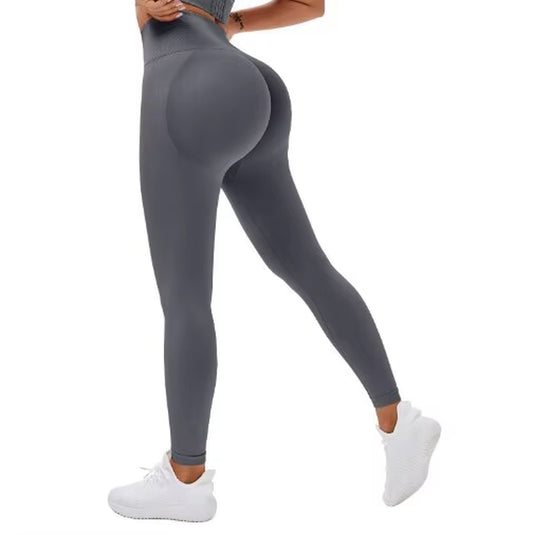 2023 Seamless Knitted Fitness GYM Pants Women'S High Waist and Hips Tight Peach Buttocks High Waist Nude Yoga Pants