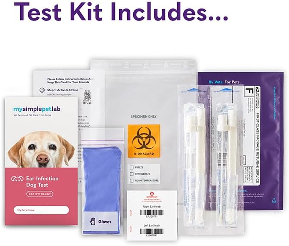 Dogs Ear Infection Test Kit | Fast and Accurate Detection of Yeast and Other Ear Irritations| Reliable Mail-In Dog Ear Care Test for Smelly, Itchy, or Sore Ears