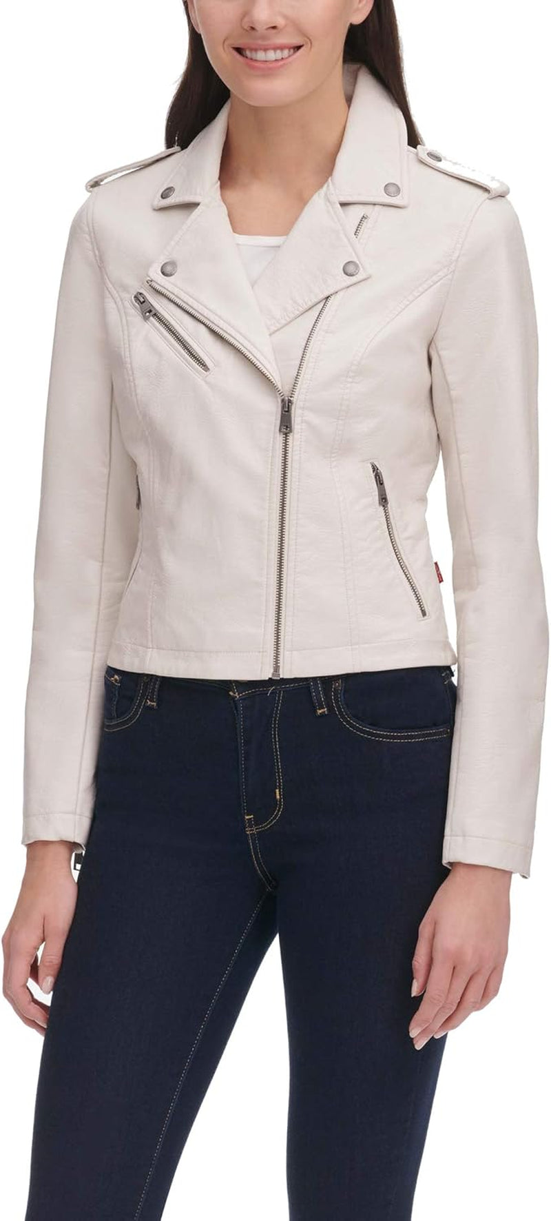 Women'S the Classic Faux Leather Moto Jacket (Regular & plus Size)