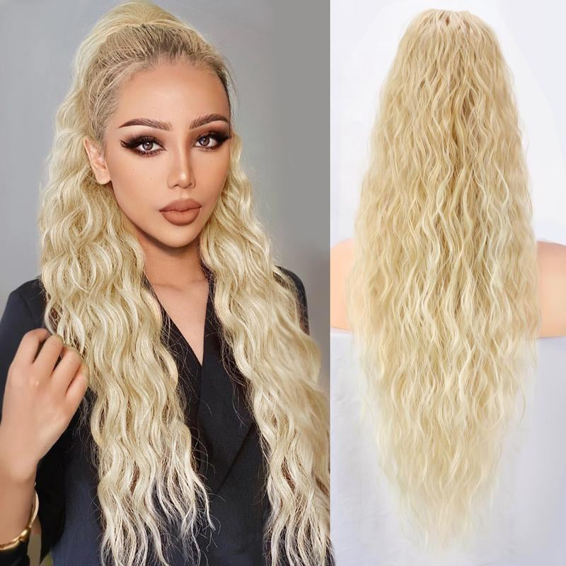 【Blackfriday】Claw Long Wavy Ponytail Extension 30" Curly Pony Tail Clip in Hair Extensions for Women Fluffy Natural Looking Synthetic Hairpiece for Daily Use Quick Installation