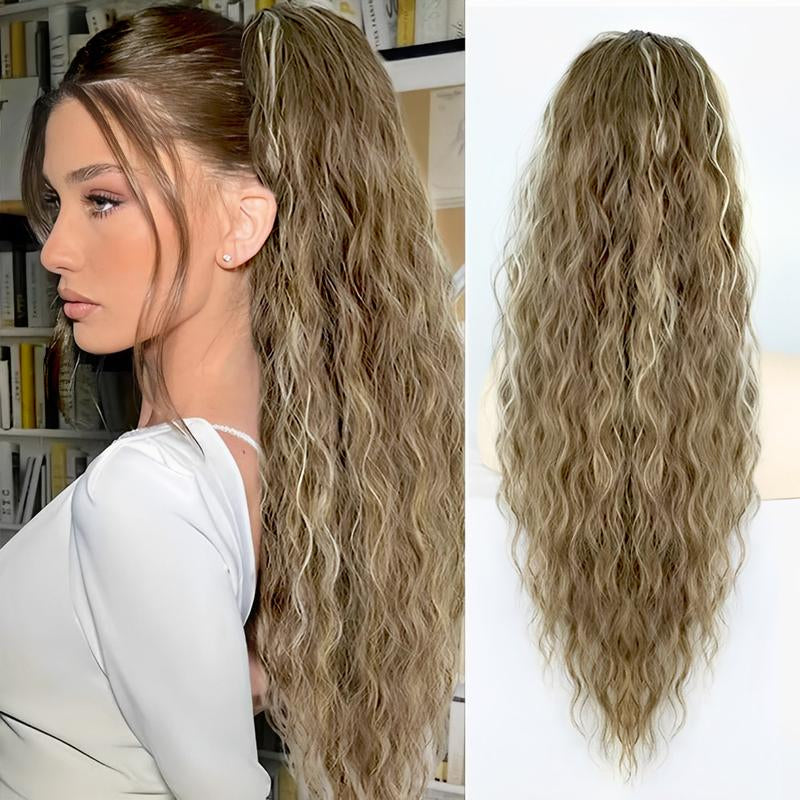 【Blackfriday】Claw Long Wavy Ponytail Extension 30" Curly Pony Tail Clip in Hair Extensions for Women Fluffy Natural Looking Synthetic Hairpiece for Daily Use Quick Installation