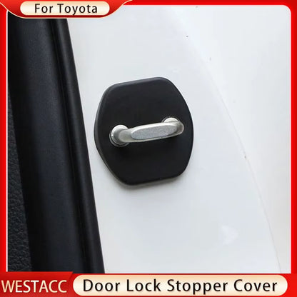 4Pcs Car Door Lock Cover Door Stopper Covers for Toyota Yaris Highlander Prado Prius Corolla Camry Rav4 Reiz Vois Accessories