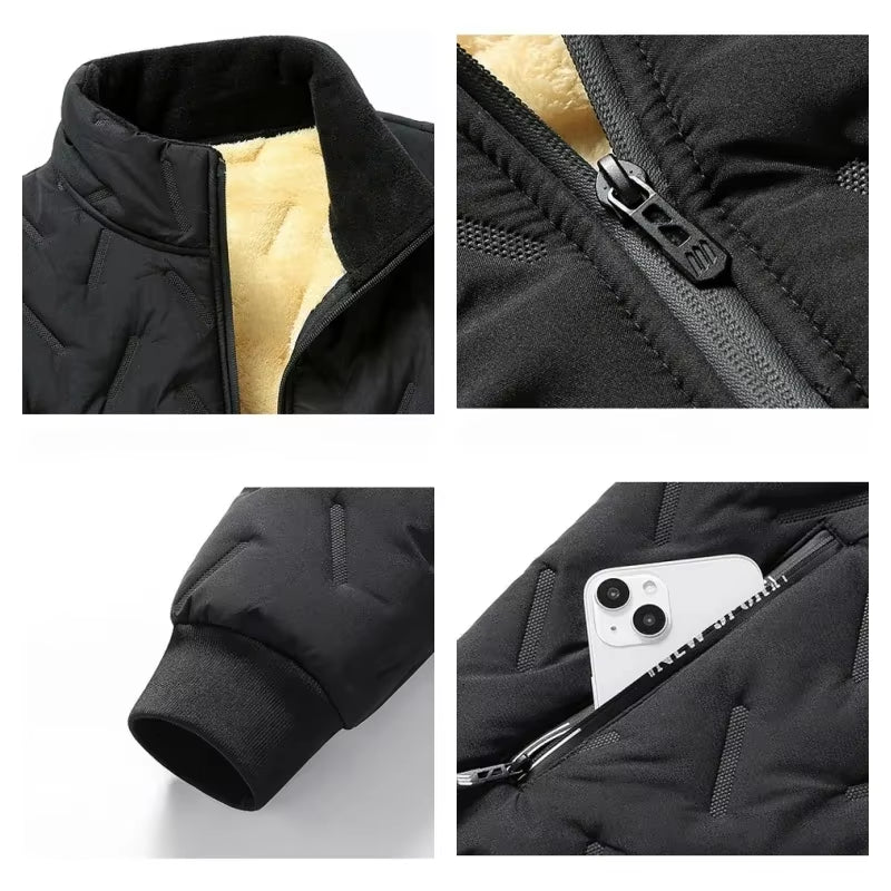 2024 Winter Parkas Men Lambswool Jackets Thicken Warm Waterproof Outdoor Casual Lightweight Male Coat Mens Jacket Outwear