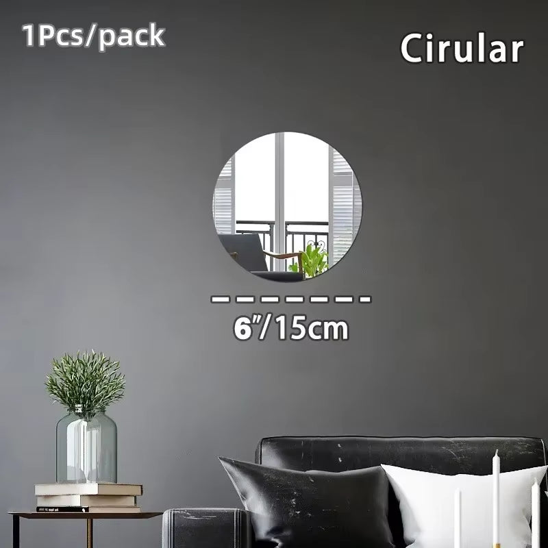 HD anti Fog Wall Mirror Sticker DIY Full Length Mirror Tiles Self Adhesive Shatterproof Non Glass Safety Mirror Sheets 2MM Thick