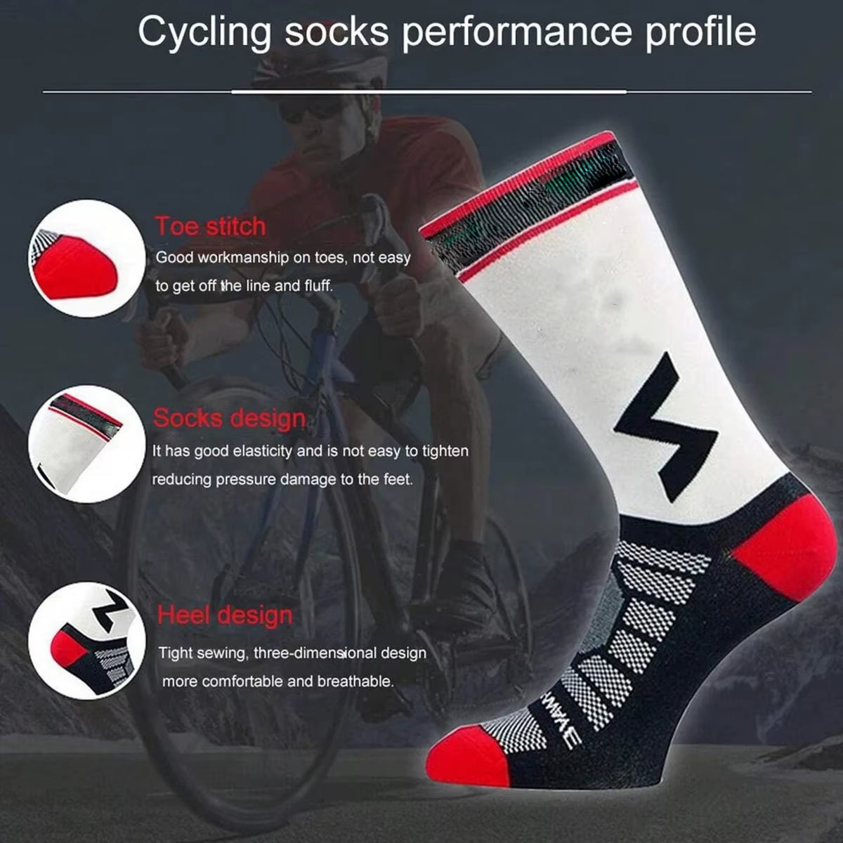 1 Pair of Outdoor Running Training Cycling Socks, Outdoor Sports Marathon Socks, Football Socks, Basketball Socks