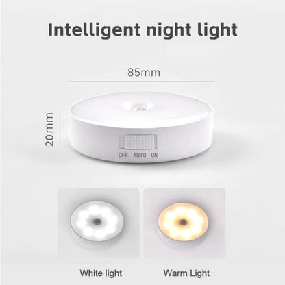 LED Smart Human Body Sensor Night Lamp Emergency Automatic Lighting USB Charging Wireless Magentic Suction Use Night Light