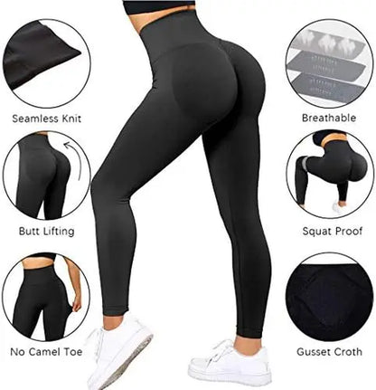 2023 Seamless Knitted Fitness GYM Pants Women'S High Waist and Hips Tight Peach Buttocks High Waist Nude Yoga Pants