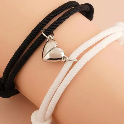 2PCS/SET Braided Rope Magnetic Love Couple Bracelet Lovers Magnetic Lady Good Friend Bracelet Set Jewelry Gifts 2024 Hot Designs