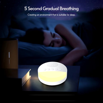 White Noise Sleep Machine Built-In 6 Soothing Sound Soft Breath Light 15/30/60 Intelligent Timing Sleep Machine of All Ages