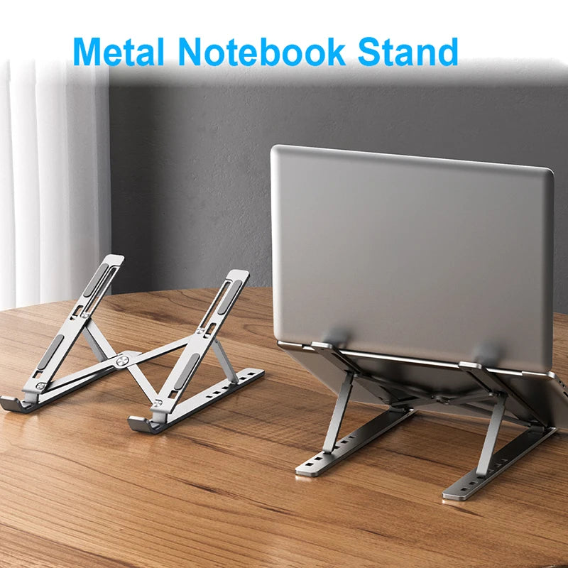 Aluminum Alloy Laptop Holder Stand Adjustable Foldable Portable for Notebook Computer Bracket Lifting Cooling Holder Non-Slip