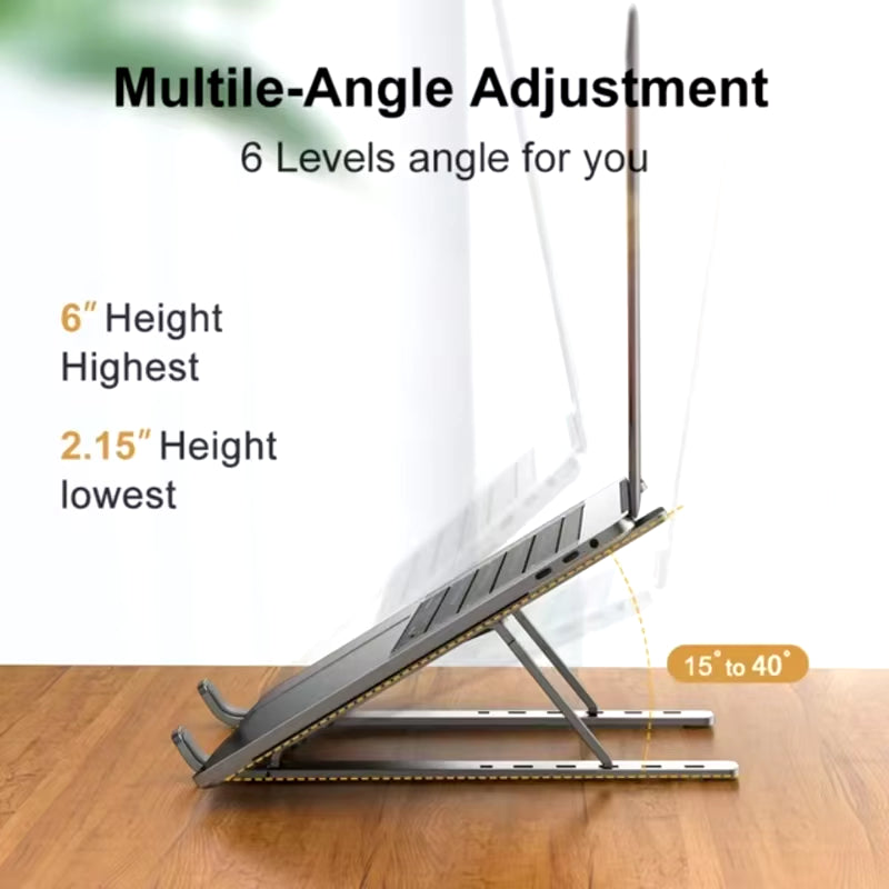 Aluminum Alloy Laptop Holder Stand Adjustable Foldable Portable for Notebook Computer Bracket Lifting Cooling Holder Non-Slip