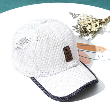 Men Women Quick-Dry Sports Baseball Cap Snapback Sunhat Mesh Patchwork Outdoor Hiking Running Hip Hop Baseball Hats Casquette