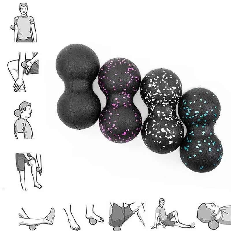 EPP Fitness Peanut Massage Ball Set Lacrosse Ball for Shoulder Back Legs Rehabilitation Therapy Training